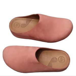 Fitflop Women's Medical Professional Casual Clogs Pink Shuv Leather Size 8 NWOB